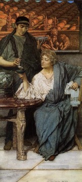 Sir Lawrence Alma Tadema Painting - The Roman Wine Tasters Romantic Sir Lawrence Alma Tadema